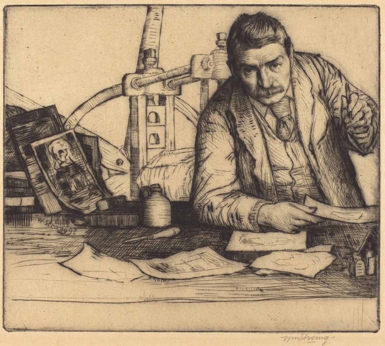 Autoportret, 1897 (sucha igła) autorstwa William Strang