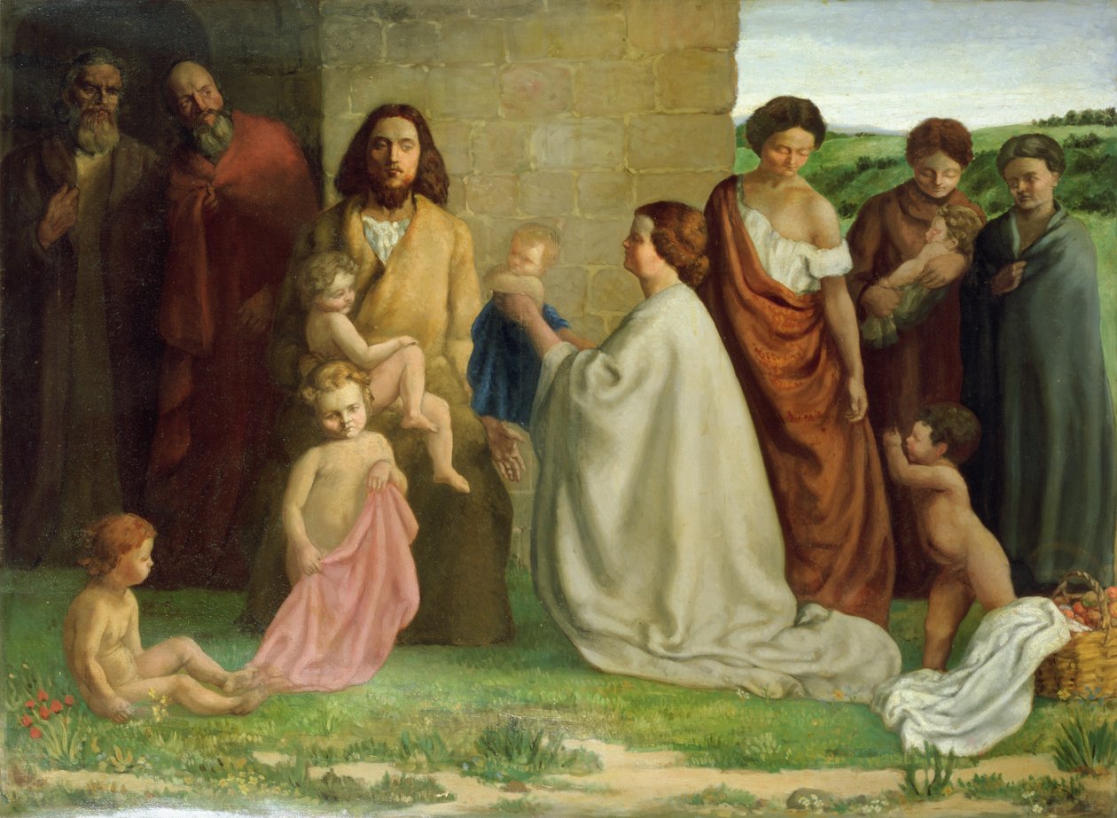 „Pozwólcie małym dzieciom przychodzić do mnie”, 1905 autorstwa William Strang