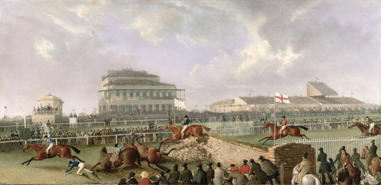 Liverpool i National Steeplechase w Aintree 1843, c.1843 autorstwa William Tasker