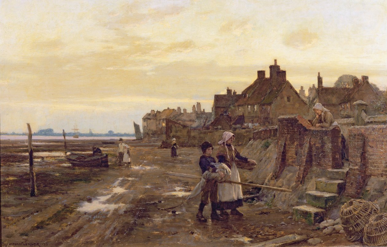 Port Bosham podczas odpływu, 1901 autorstwa William Teulon Blandford Fletcher