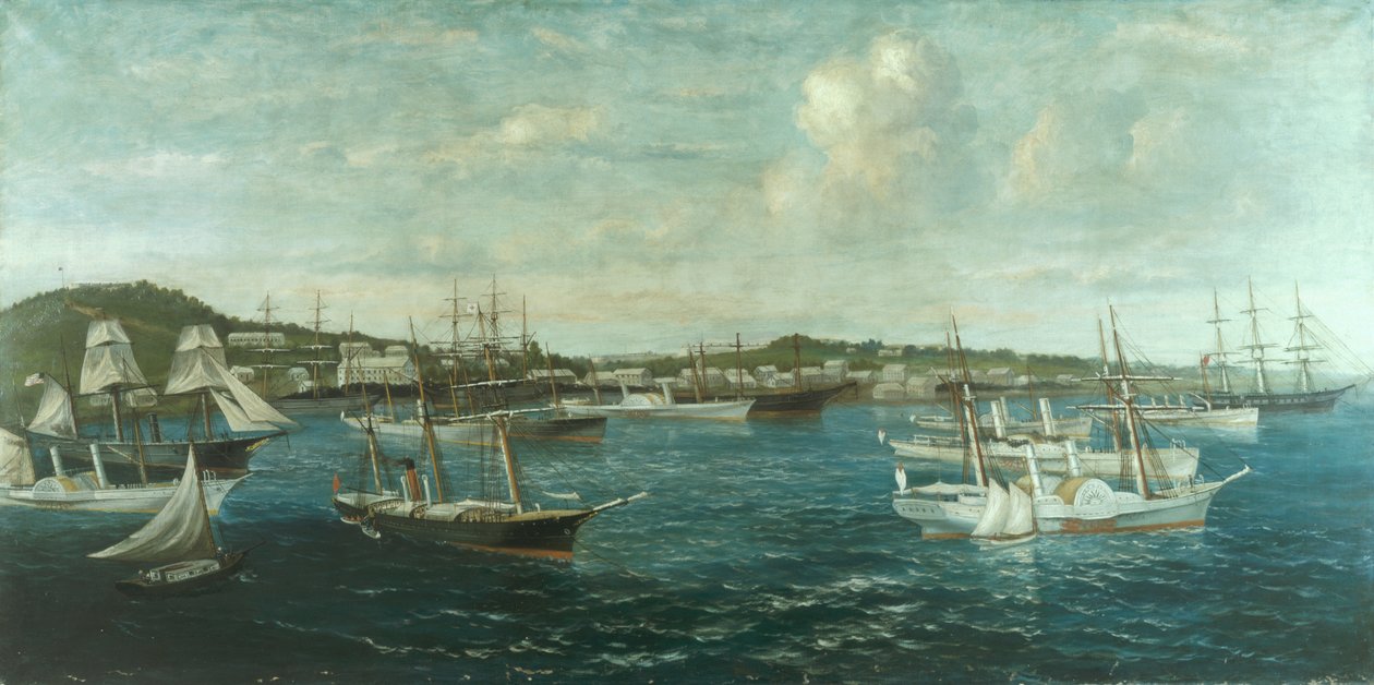Blockade Runners w porcie w St. George, Bermudy, c.1861-65 autorstwa William Torgerson
