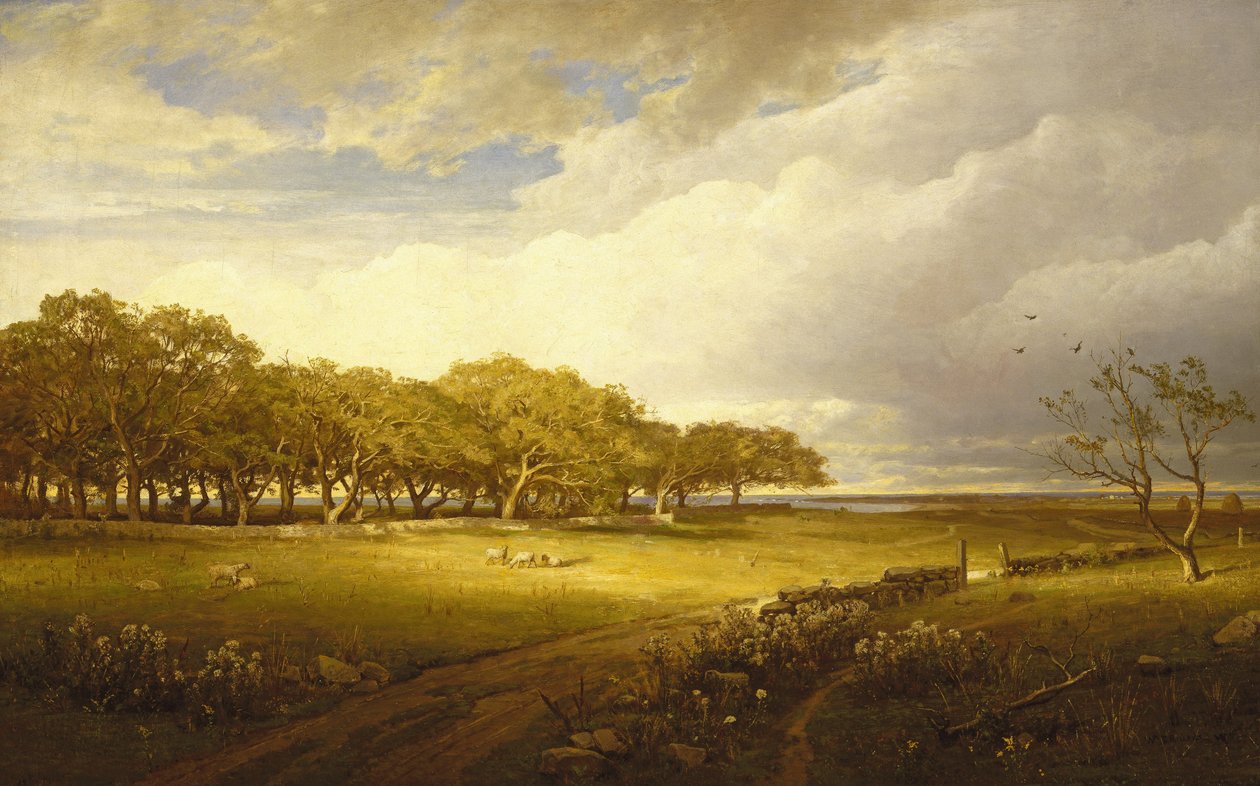 Stary sad w Newport autorstwa William Trost Richards