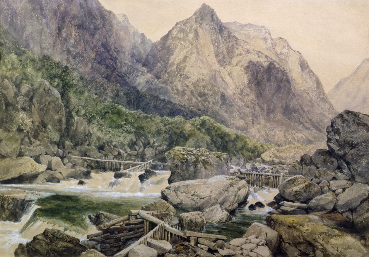 Rapids, Romsdal, Norwegia, 1847 autorstwa William West