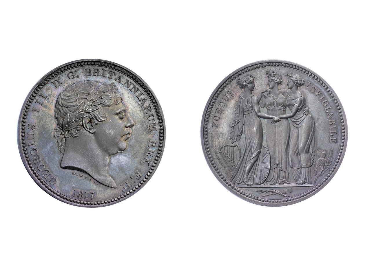 Korona wzór Trzy Gracje, 1817 (metal) autorstwa William Wyon