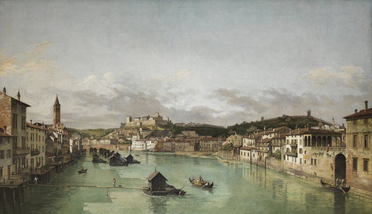 Widok Werony (wg Bernardo Bellotto) ok. 1760-70 autorstwa William Marlow