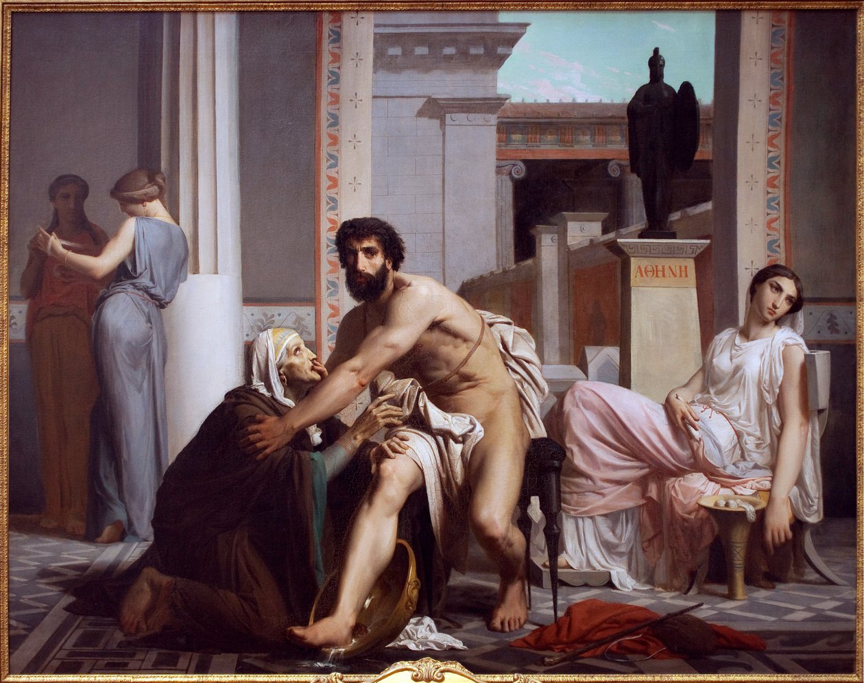 Odyseusz rozpoznany przez swoją pielęgniarkę Euryclee, 1848 autorstwa William Adolphe Bouguereau