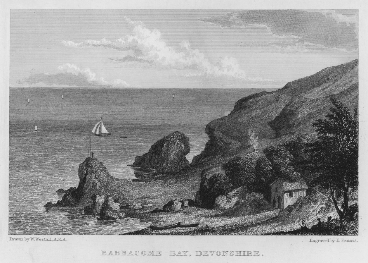 Babbacombe Bay, Devonshire (grawerowanie) autorstwa William (after) Westall