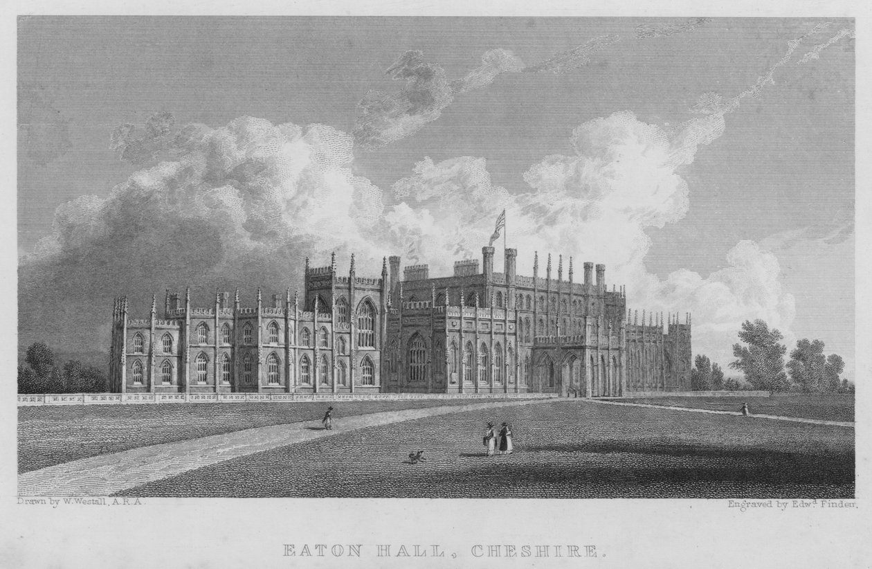 Eaton Hall, Cheshire (grawerowanie) autorstwa William (after) Westall