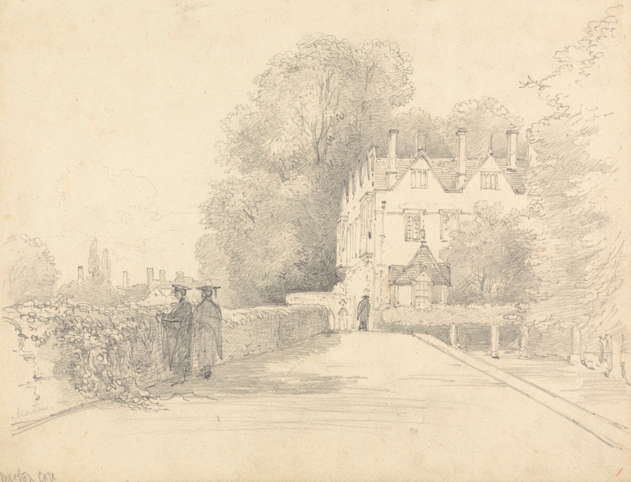 Merton College w Oksfordzie autorstwa William Alfred Delamotte