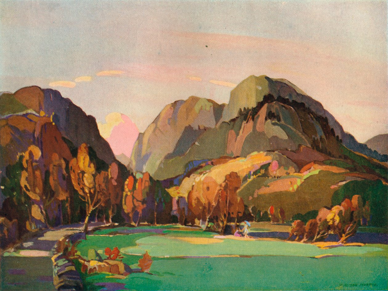 „Przełęcz Aberglaslyn”, c1927 autorstwa William Alison Martin
