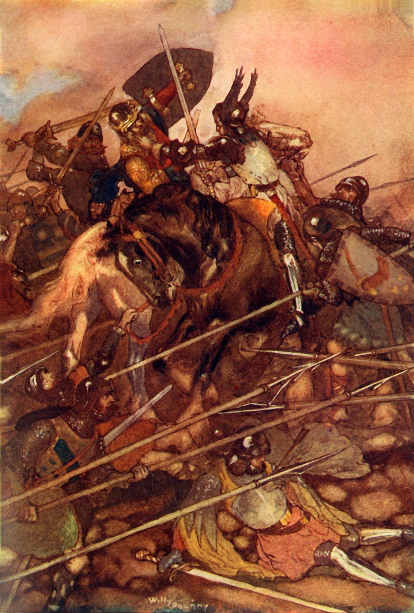 „Siegfried chwyta Ludegast”, 1919. autorstwa William Andrew Pogany