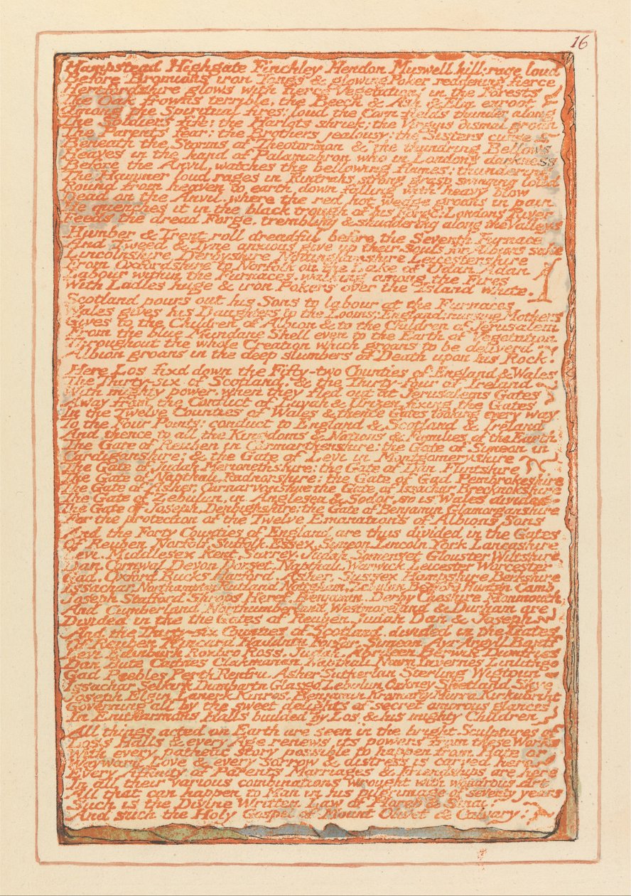 Jerozolima, tablica 16, Hampstead Highgate Finchley.... autorstwa William Blake