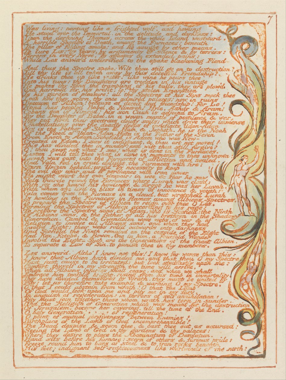 Jerozolima, tablica 7, Żyła, dysząc.... autorstwa William Blake