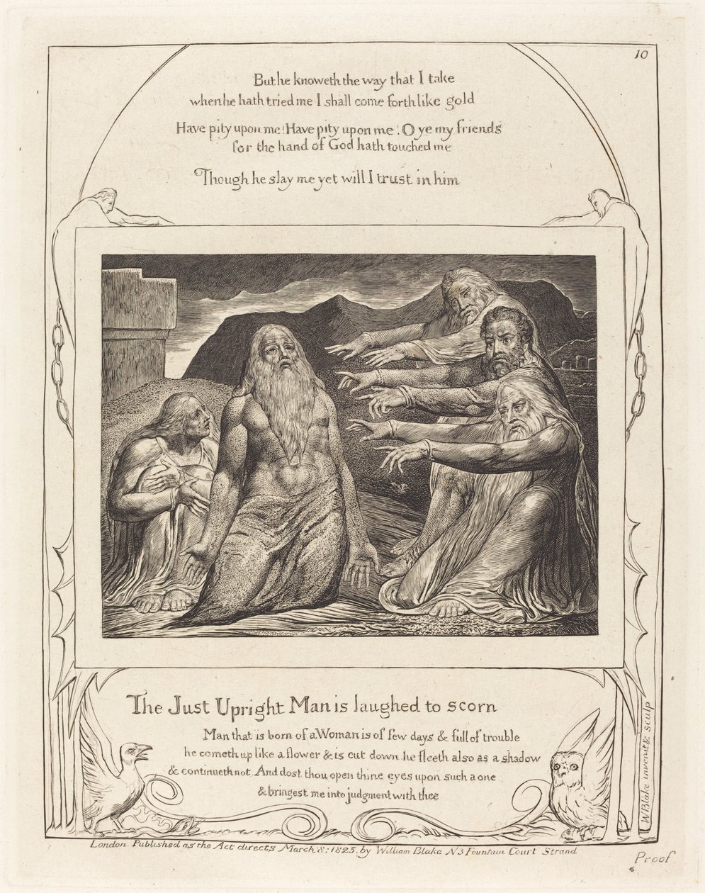 Hiob skarcony przez swoich przyjaciół, 1825. autorstwa William Blake