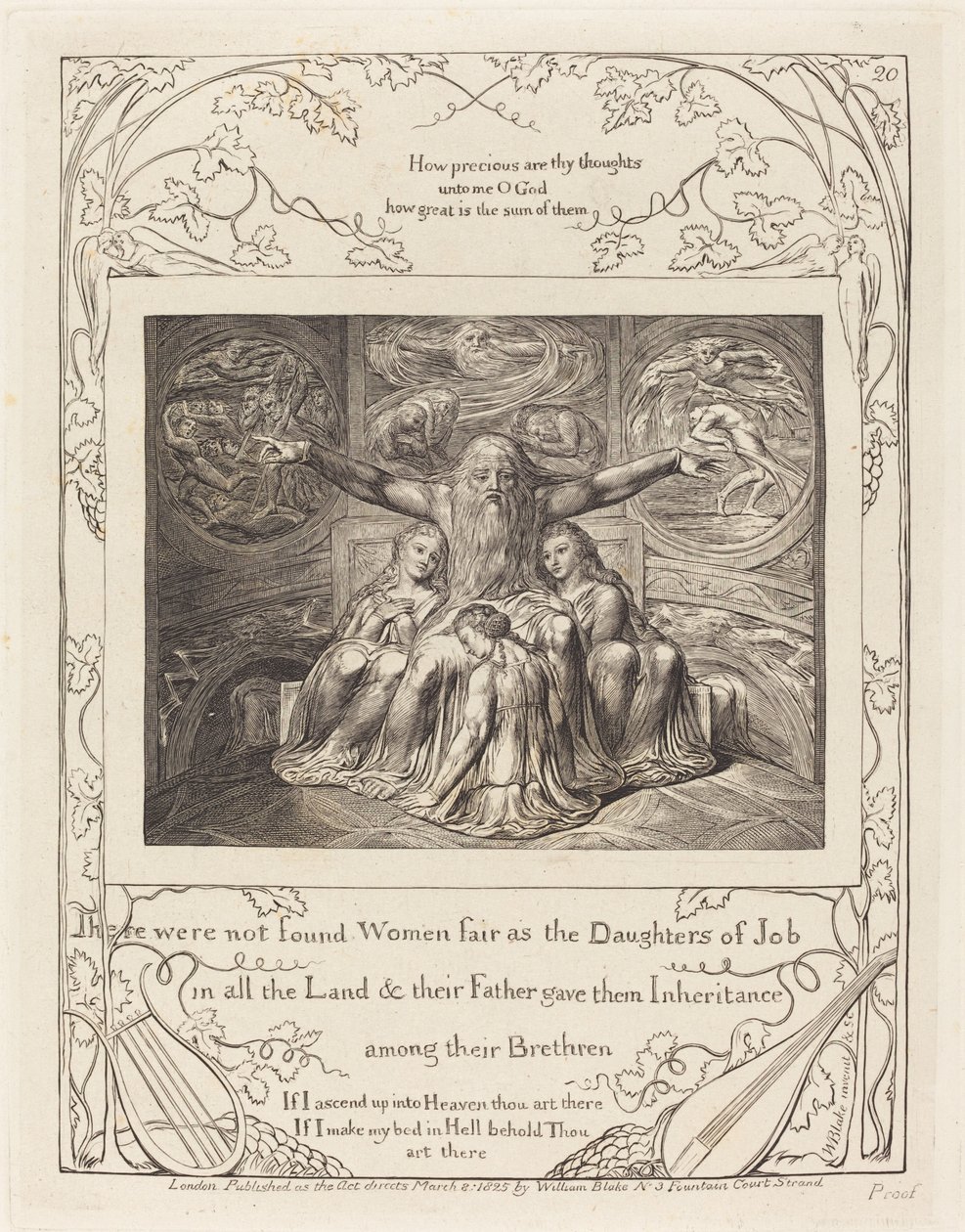 Hiob i jego córki, 1825. autorstwa William Blake