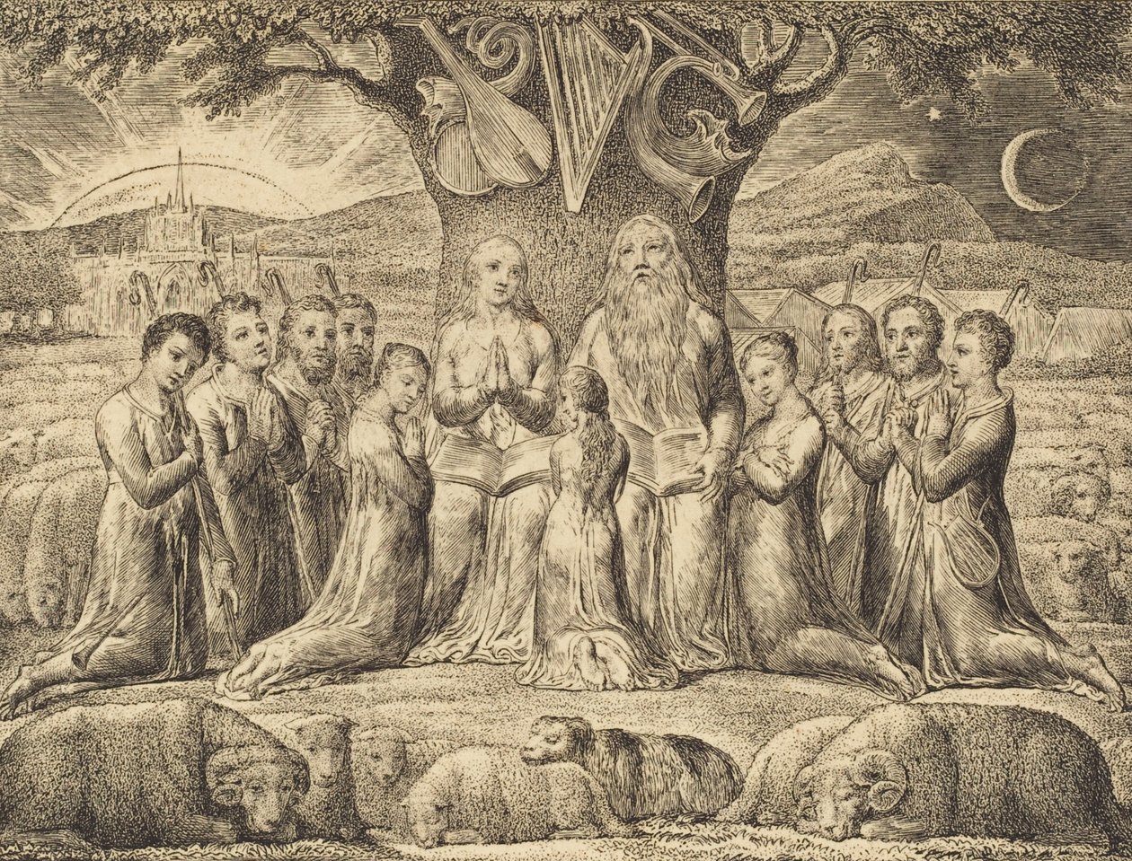 Hiob i jego rodzina, 1825. autorstwa William Blake