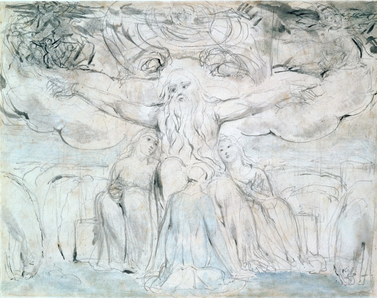 Hiob i jego córki autorstwa William Blake