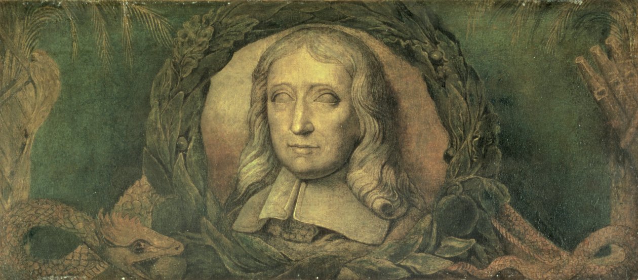 John Milton, ok. 1800-03 (tempera na płótnie) autorstwa William Blake