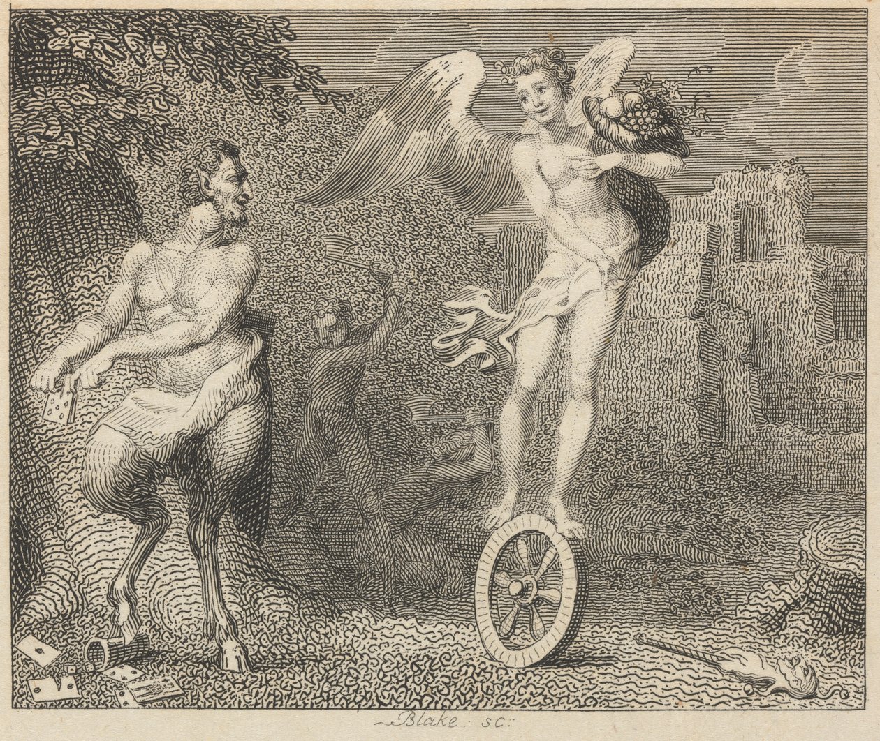 Pan i Fortuna autorstwa William Blake