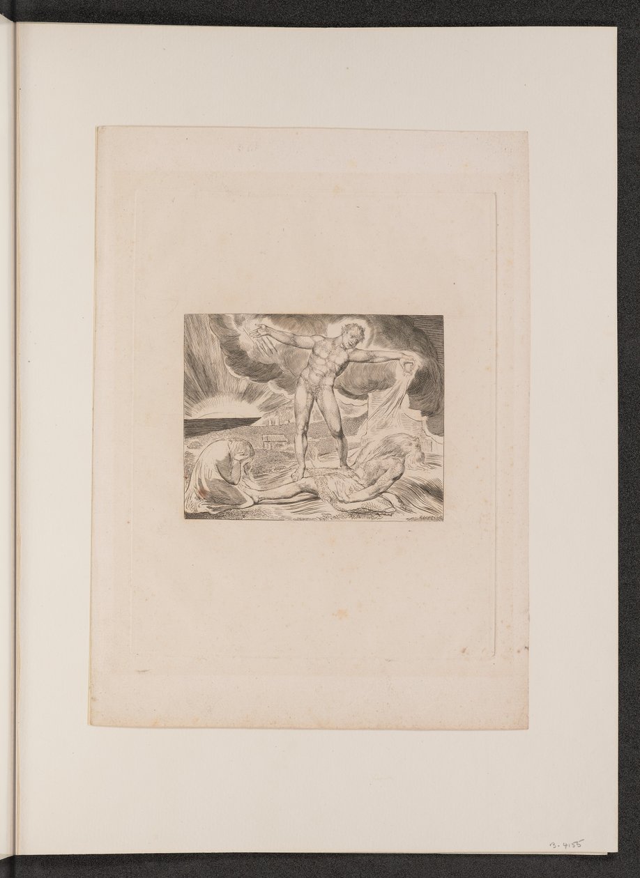 Szatan bijący Hioba wrzodami, 1825. autorstwa William Blake