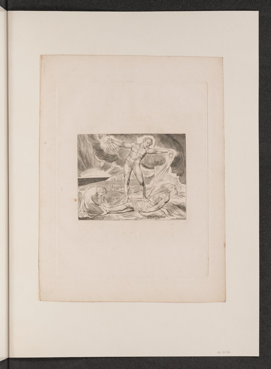 Szatan bijący Hioba wrzodami, 1825. autorstwa William Blake