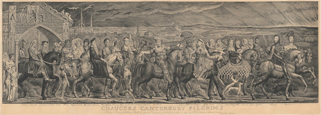 Pielgrzymi z Canterbury, 1810. autorstwa William Blake
