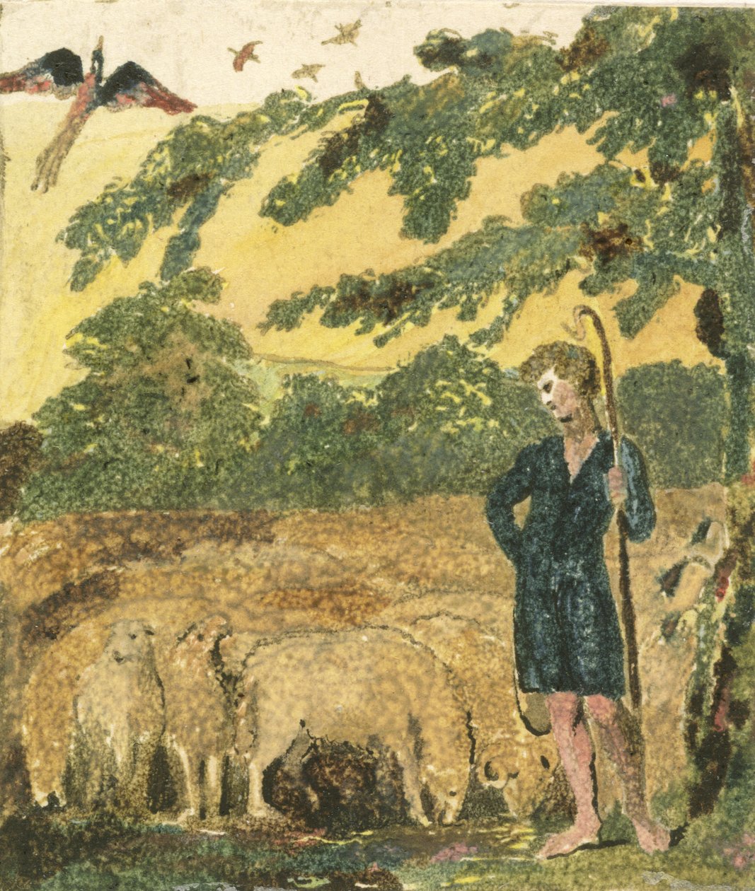 Pasterz z „Pieśni niewinności” autorstwa William Blake
