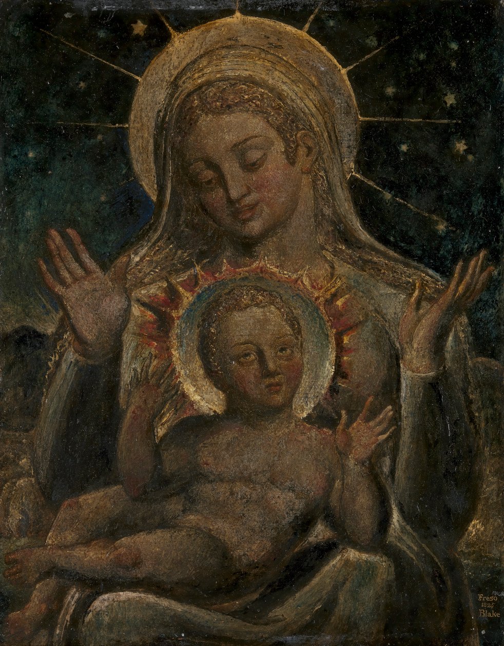 Dziewica i Dzieciątko autorstwa William Blake