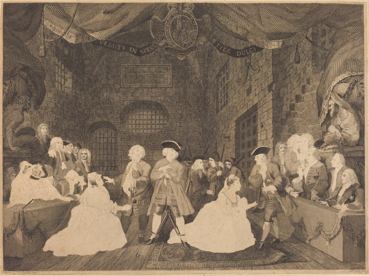 Opera żebracza, akt III autorstwa William Blake after William Hogarth