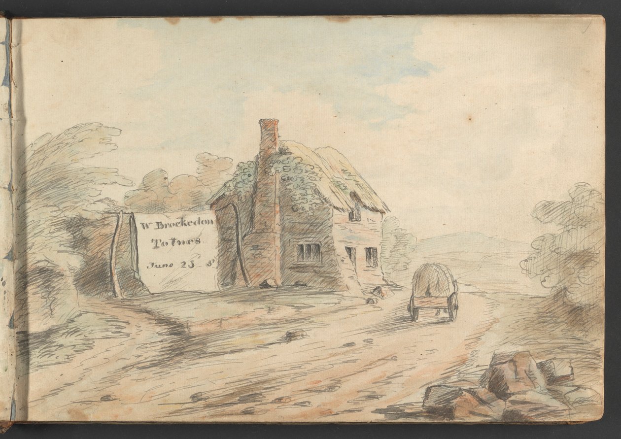 Paisagem com Hamlet e Cartpolish autorstwa William Brockedon