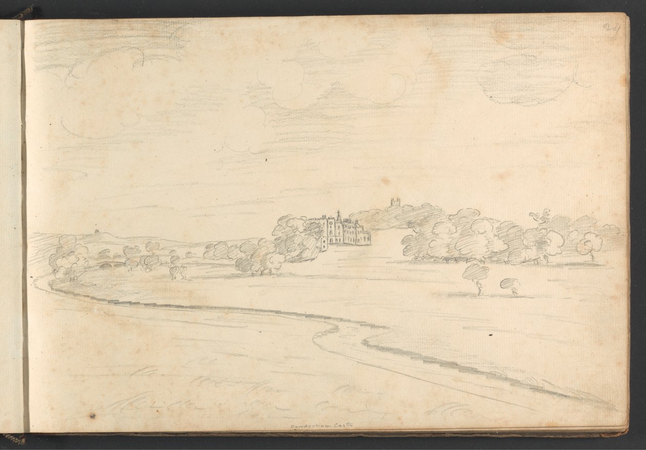 Zamek Powderham autorstwa William Brockedon