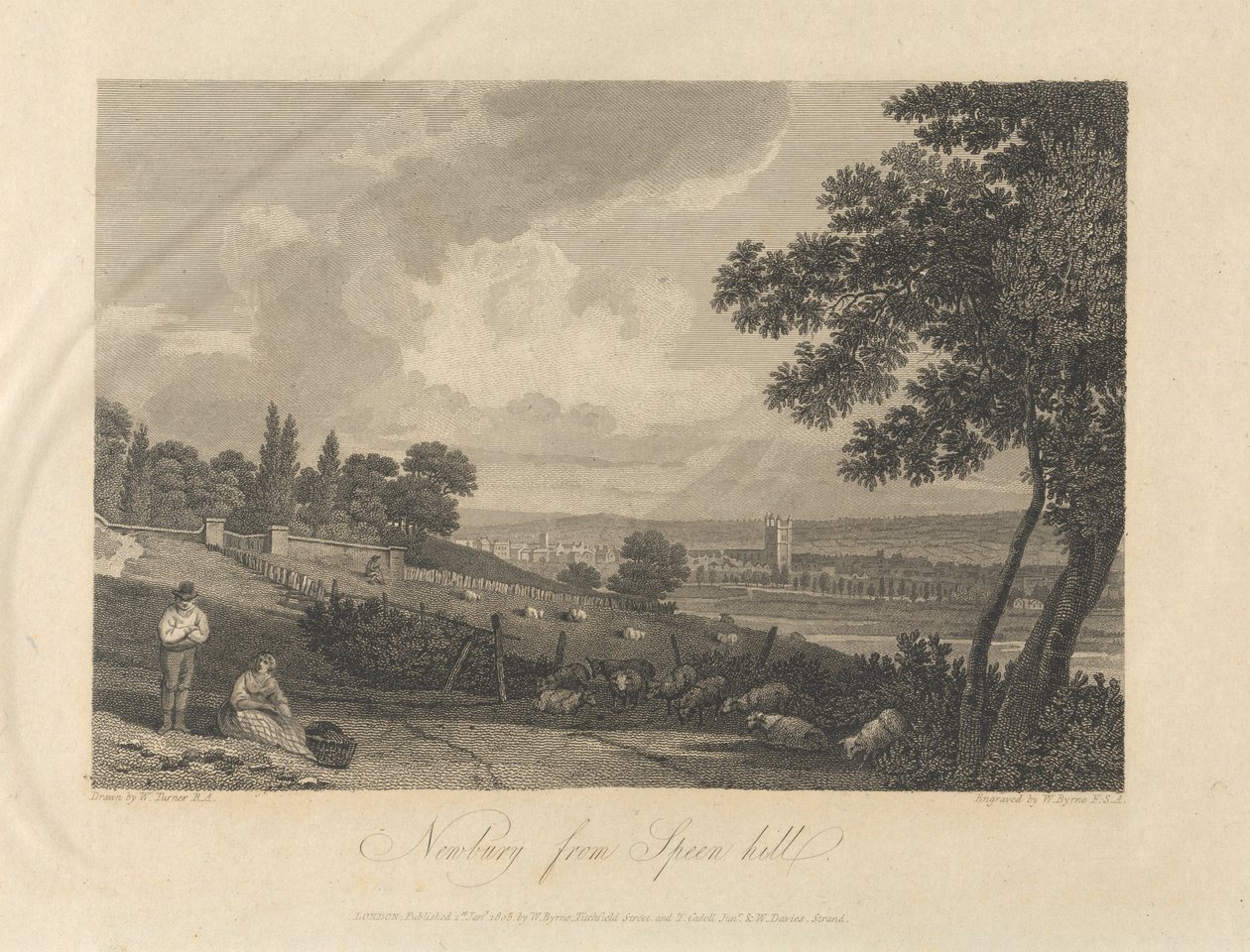 Newbury ze Speen Hill autorstwa William Byrne