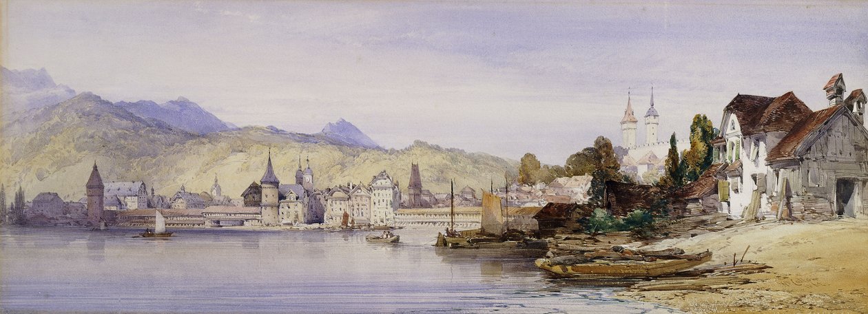 Lucerna znad jeziora, 1862 autorstwa William Callow