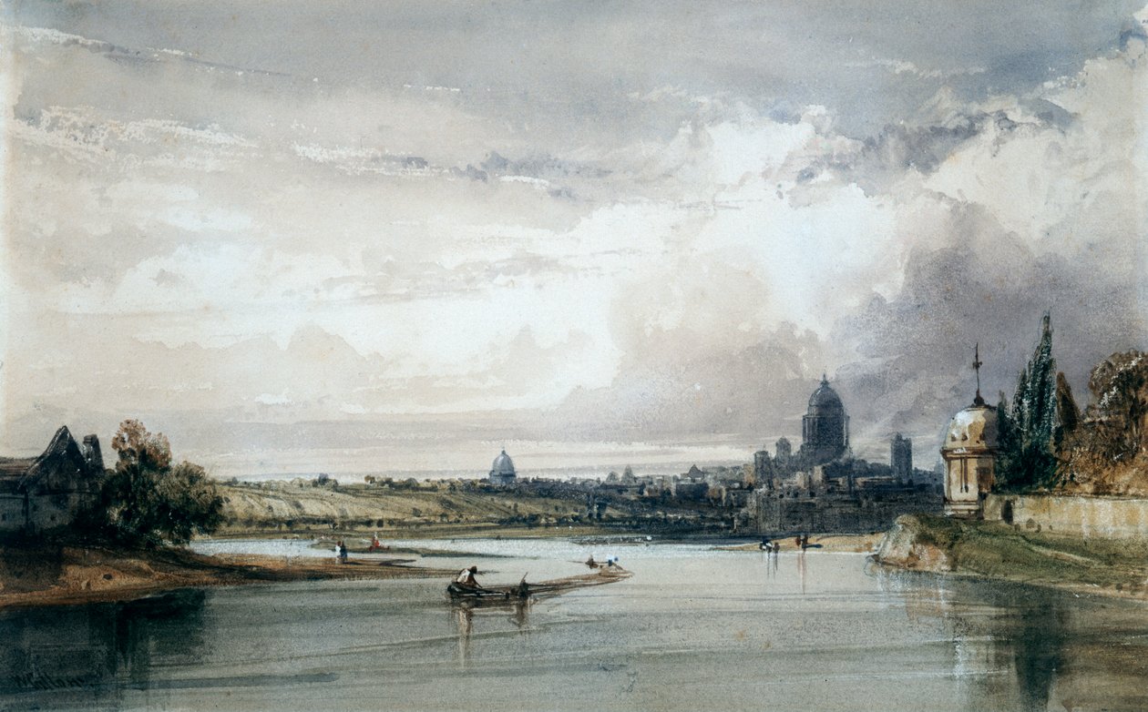 Paryż widziany z daleka, c1835-1900 autorstwa William Callow