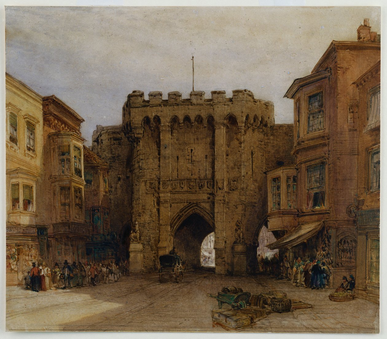 Bar Gate, Southampton, 1888 r. autorstwa William Callow