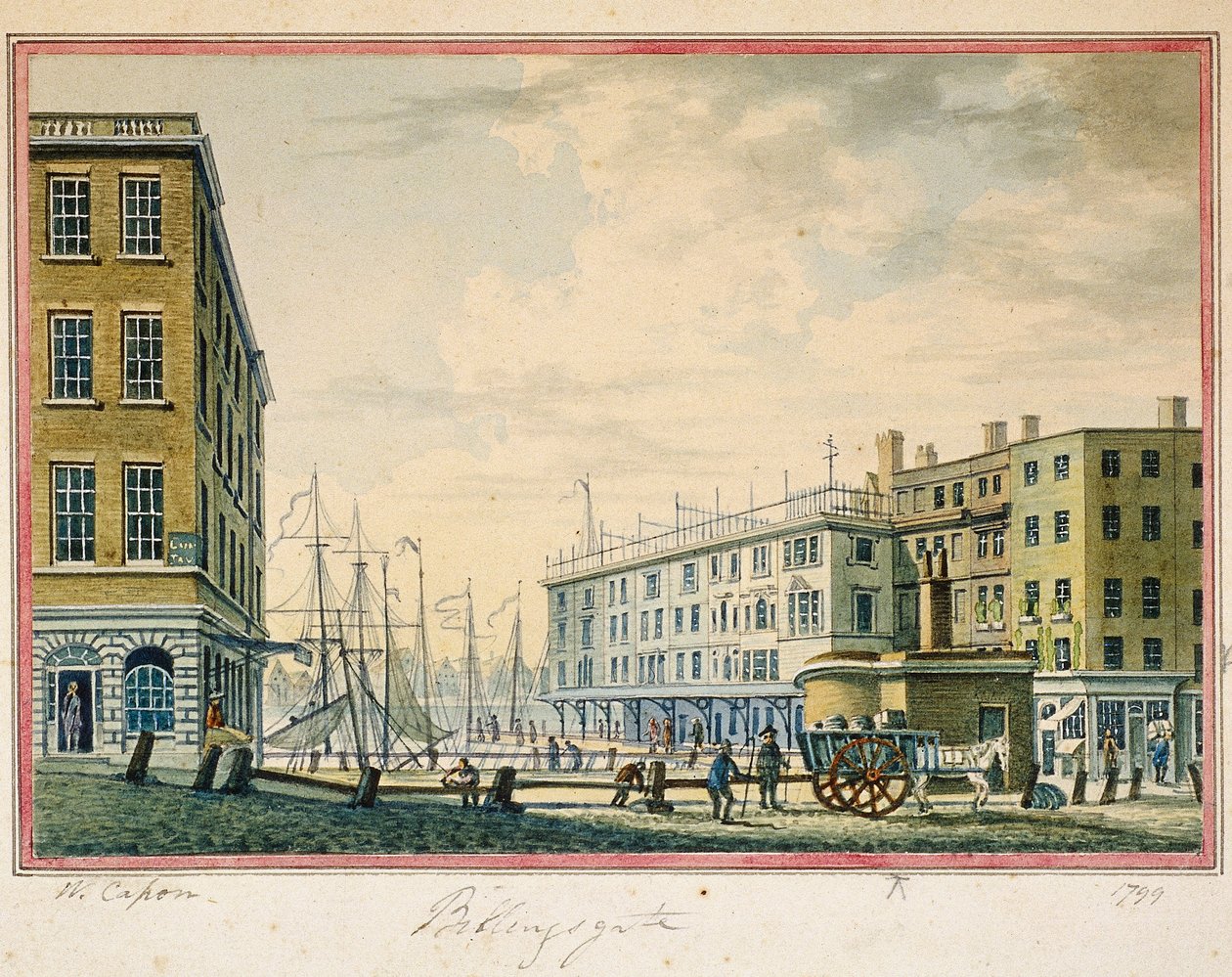Targ Billingsgate, Londyn, 1799 autorstwa William Capon