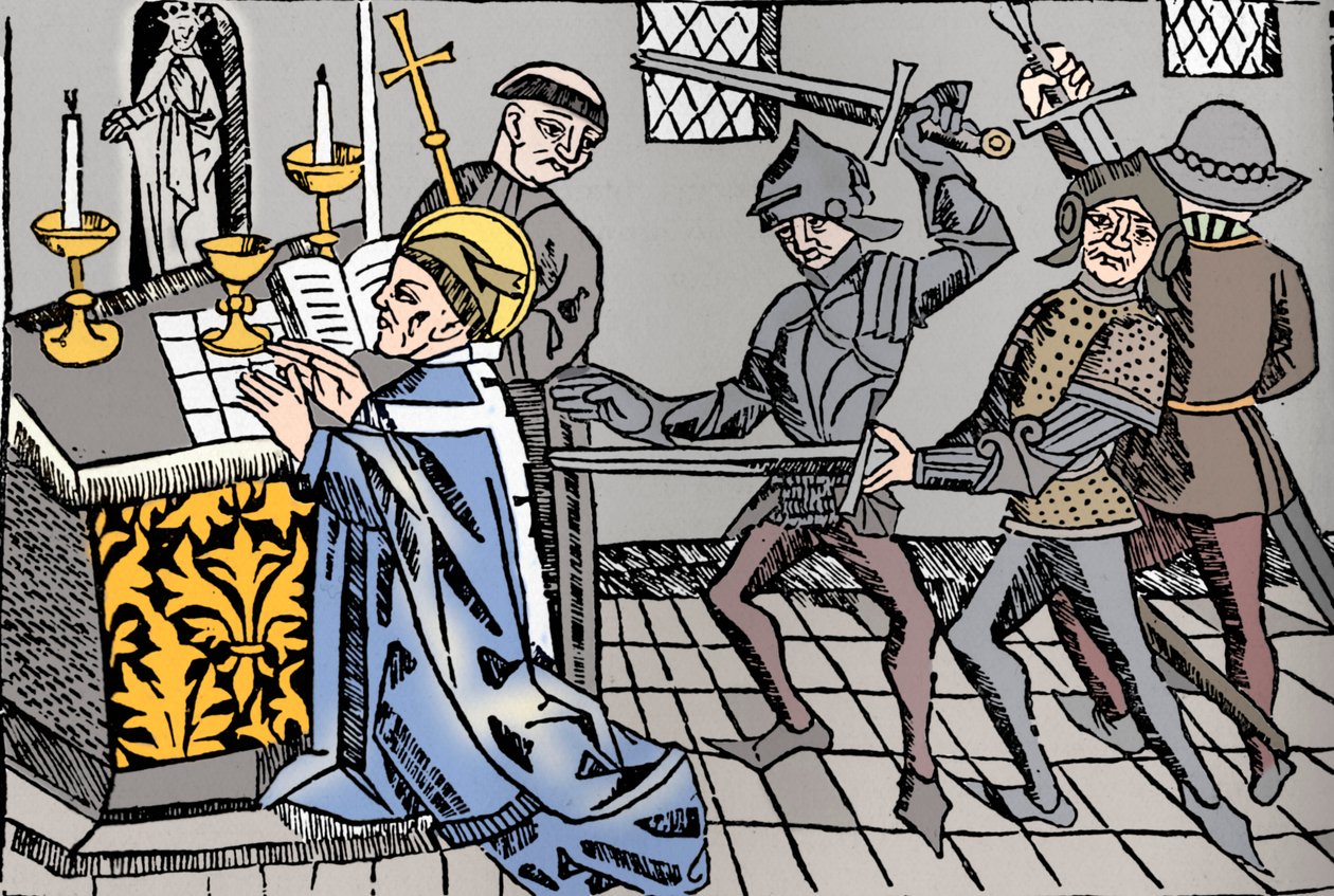 Męczeństwo św. Tomasza z Canterbury, ok. 1484 autorstwa William Caxton
