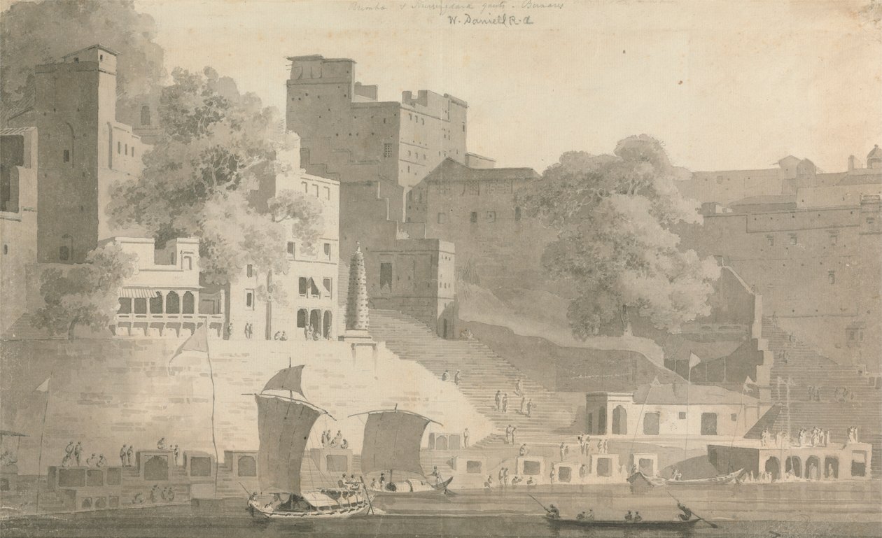 Bramha i Narsingdara Ghat, Waranasi autorstwa William Daniell