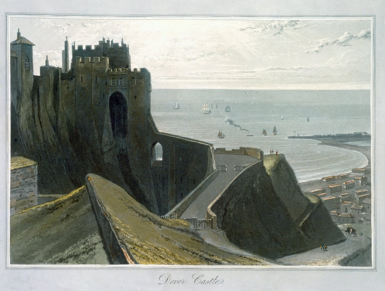 „Zamek Dover”, Kent, 1823 r. autorstwa William Daniell