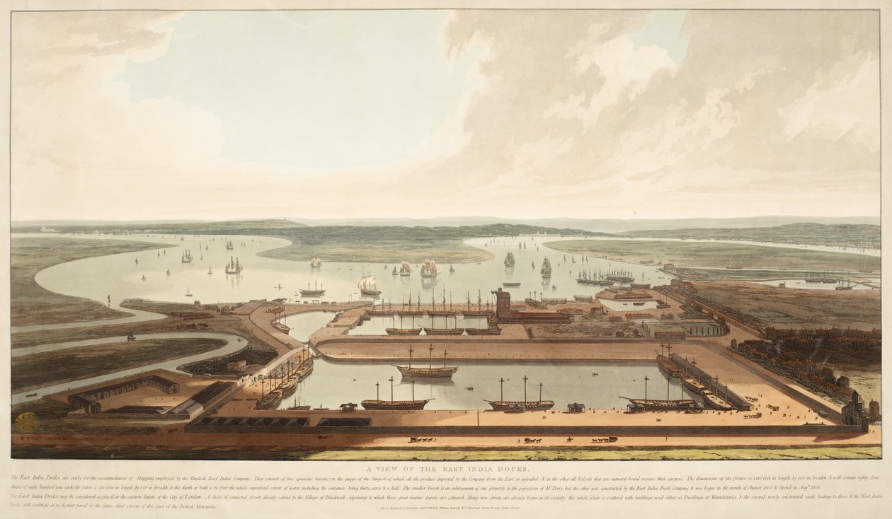 Doki w Indiach Wschodnich autorstwa William Daniell