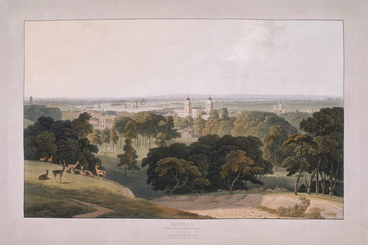 Greenwich Park, Londyn, 1804 autorstwa William Daniell