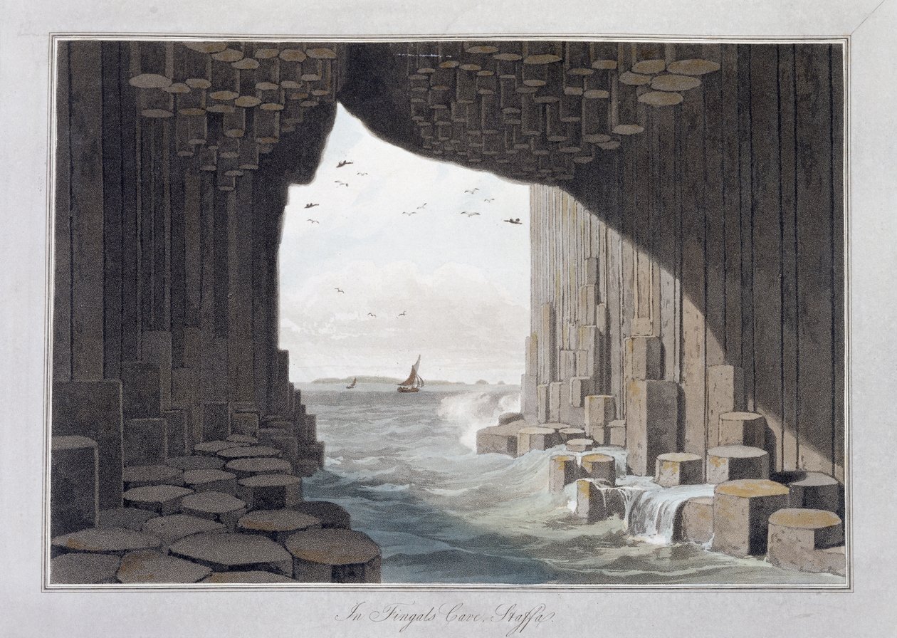 W jaskini Fingala, Staffa, Szkocja, 1829 autorstwa William Daniell