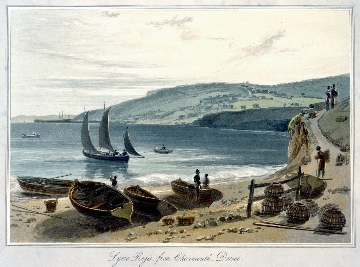 „Lyme Regis, z Charmouth, Dorset”, 1814-1825 autorstwa William Daniell