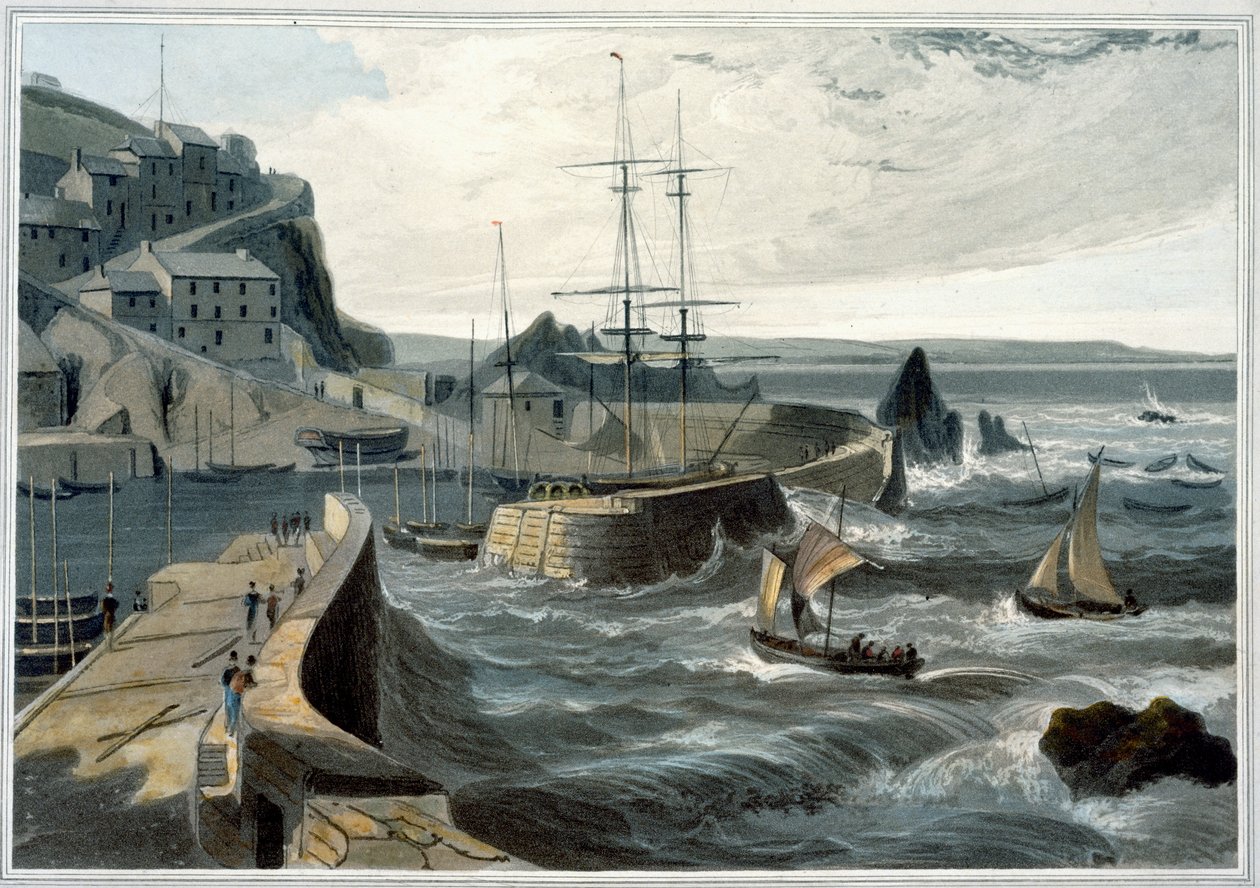 „Mevagissey, Kornwalia”, 1825 autorstwa William Daniell