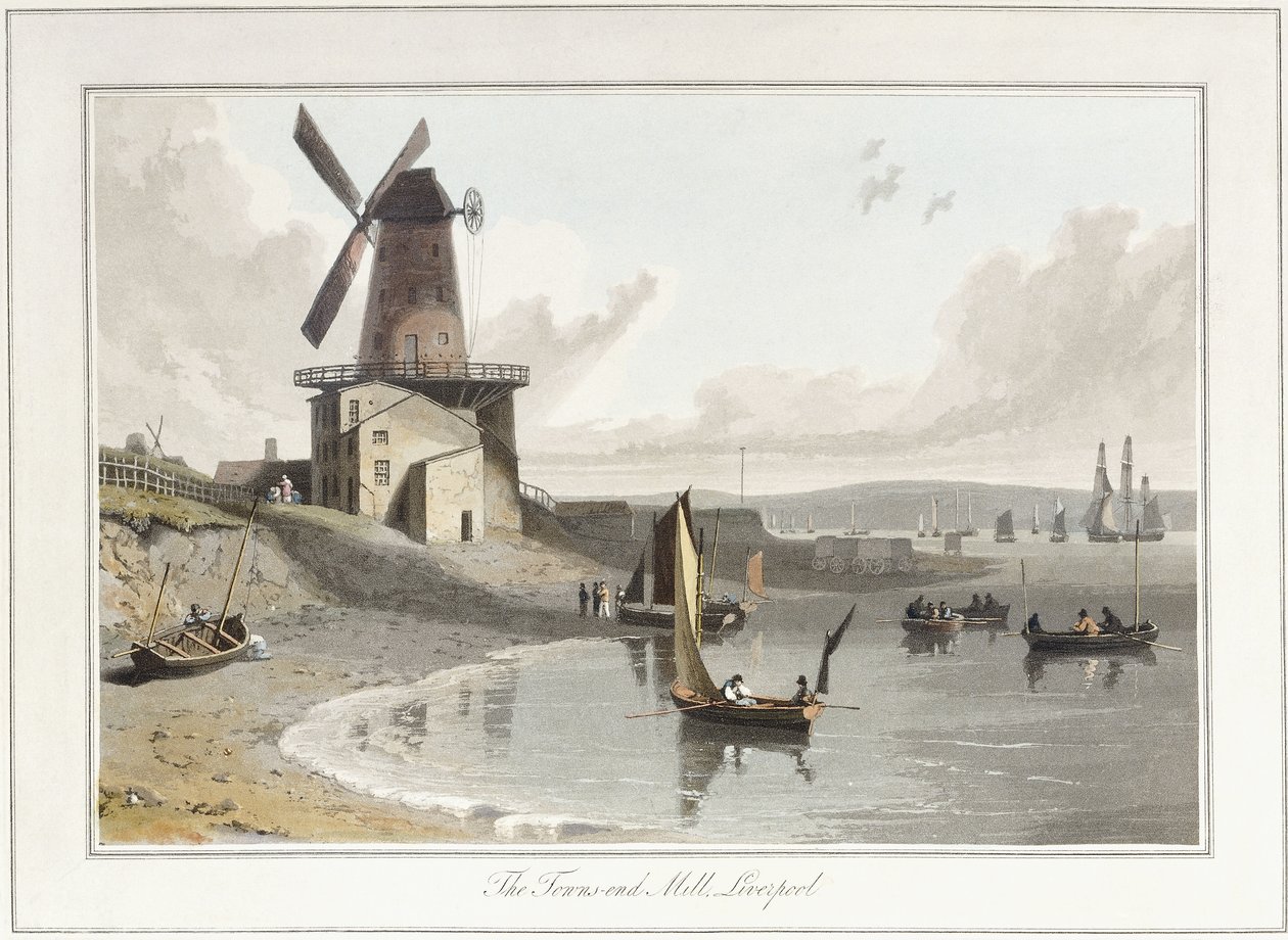 The Towns-end Mill, Liverpool, 1814-1825 autorstwa William Daniell