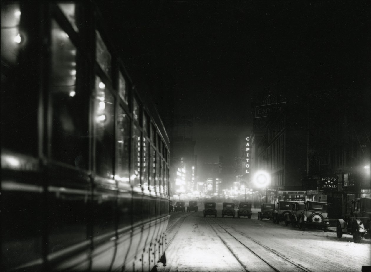 Nocny widok w pobliżu Times Square, ok. 1919-20 r. autorstwa William Davis Hassler
