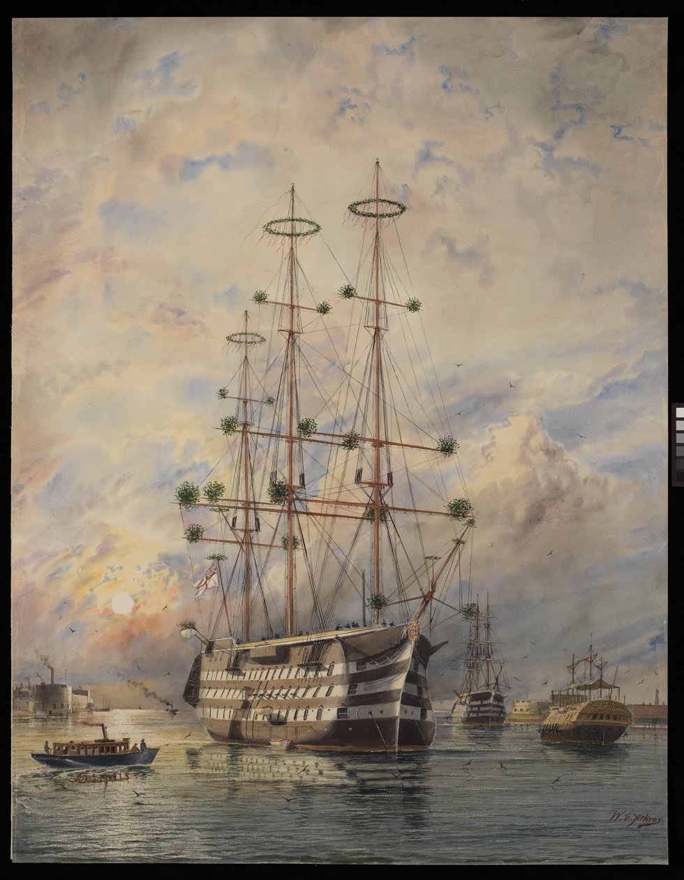 HMS Victory (akwarela) autorstwa William Edward Atkins
