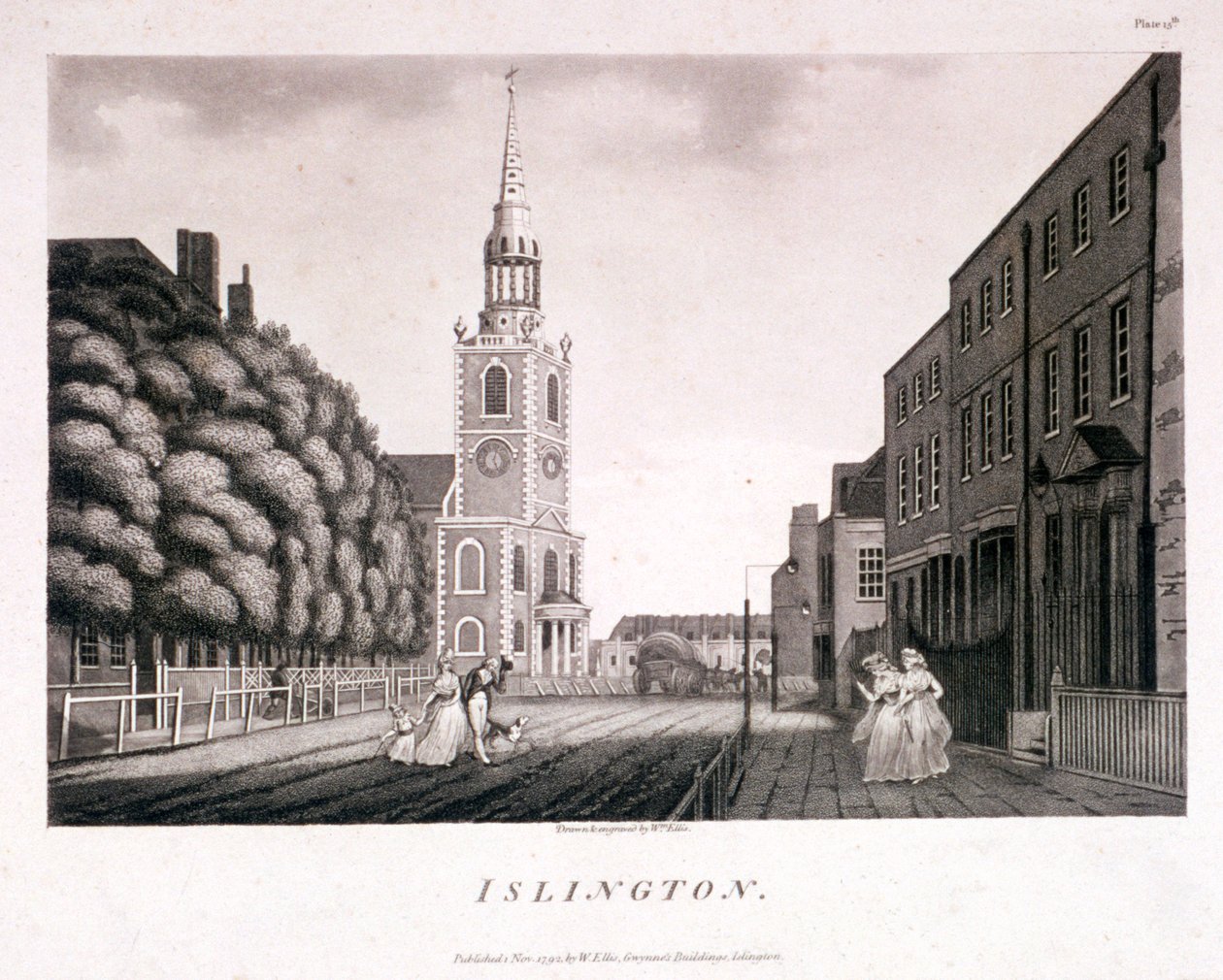 St Mary, Islington, Londyn, 1792 autorstwa William Ellis