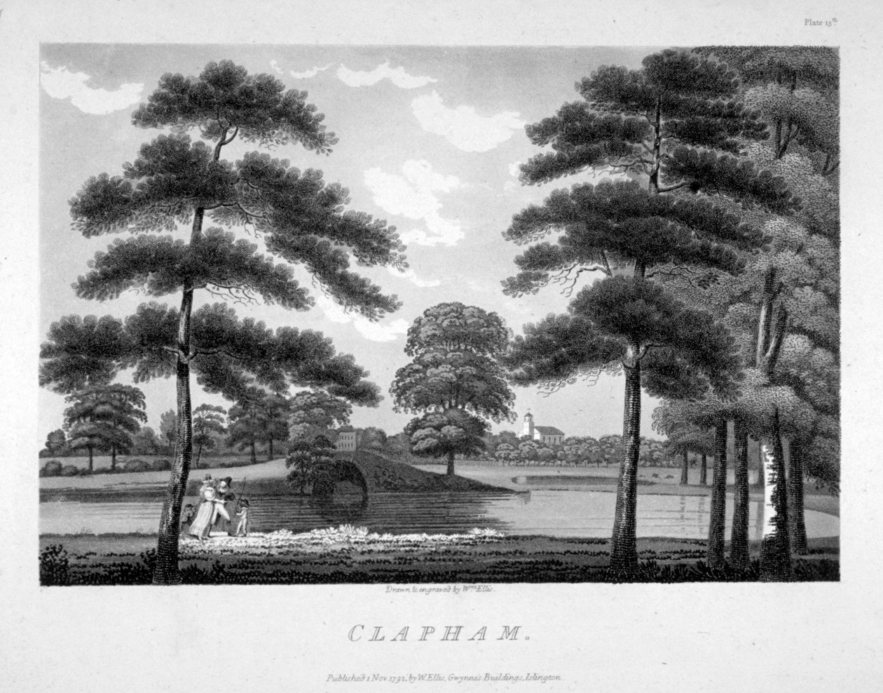 Widok Clapham, Londyn, 1792 autorstwa William Ellis