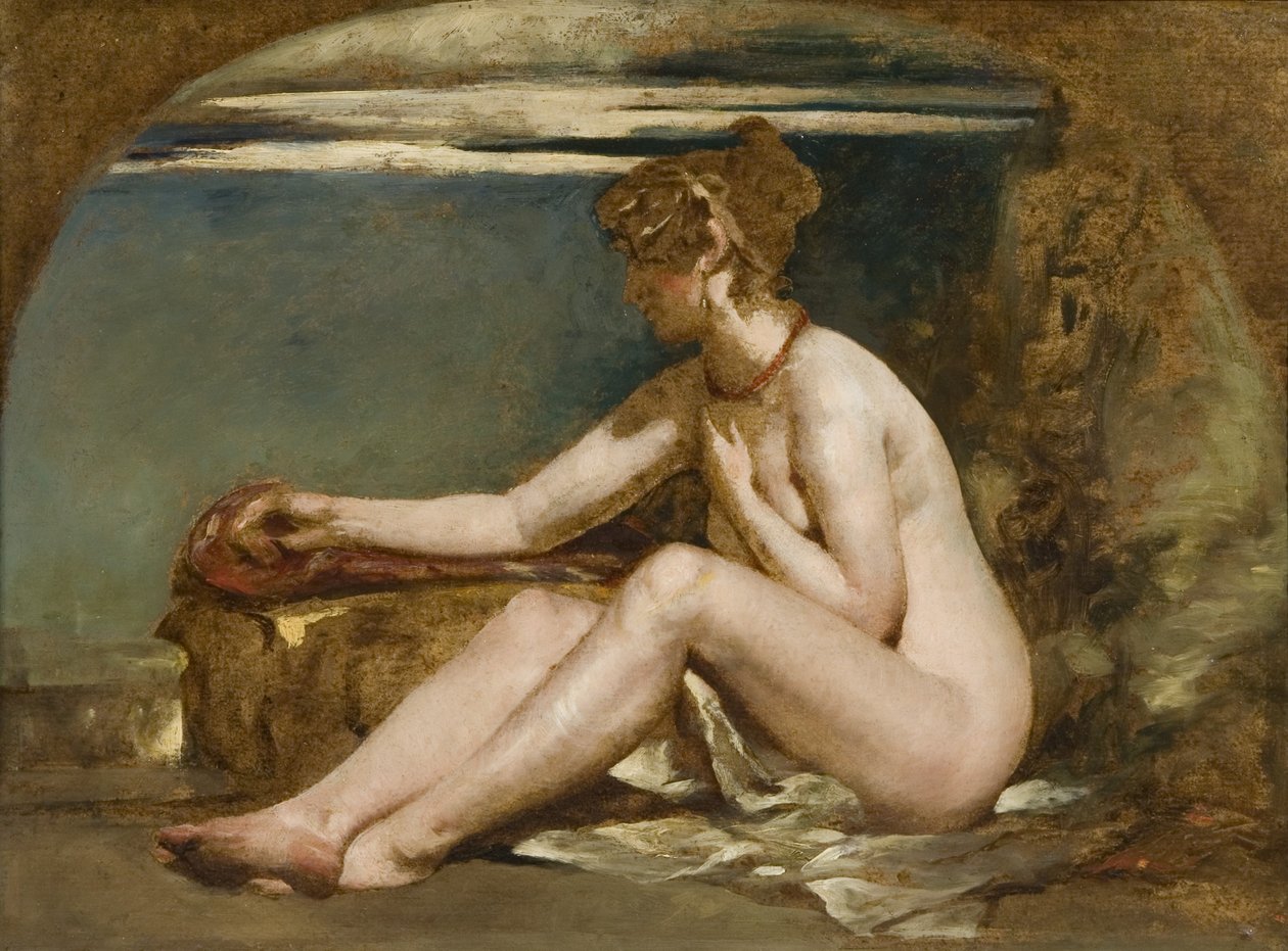 Nago siedzący (olej na płótnie) autorstwa William Etty